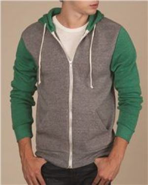 Contrast Sleeve Zip Hoodie, sample style