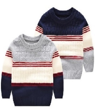 Striped Crew Neck Pullover, sample style
