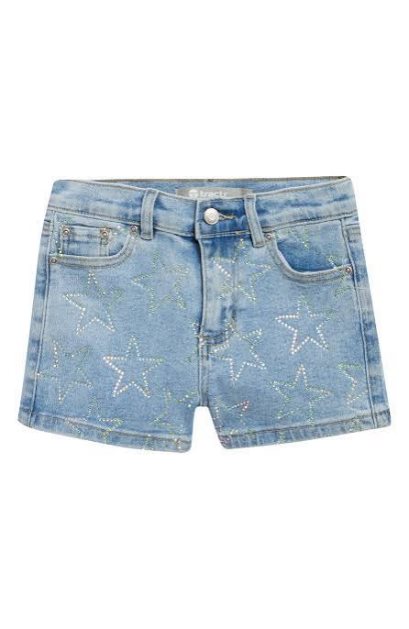 Star Print Denim Shorts